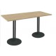 Table etroite ECO 140x60cm, plateau STANDARD H74cm  doubles pieds  